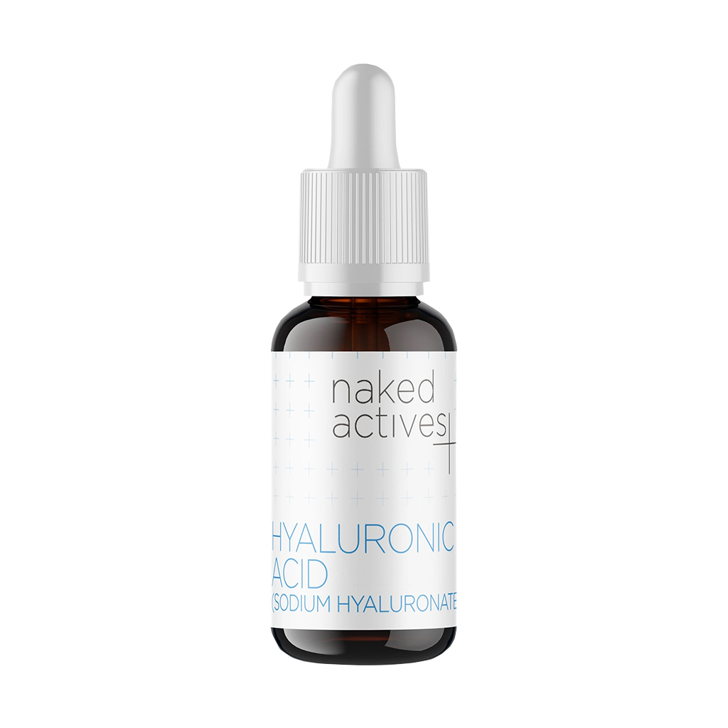 Naked Actives Moisturizing Hyaluronic Acid Serum. Vegan Sodium Hyaluronate Face Serum for Anti Aging and Skin Damage Repair (1 Fl Oz)
